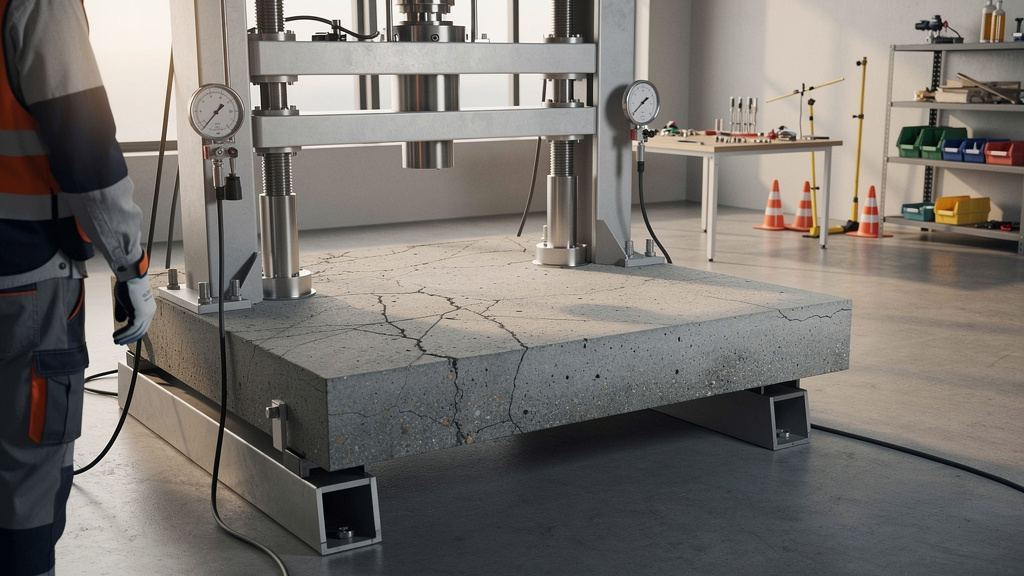 Test de résistance sur une dalle de béton durcie