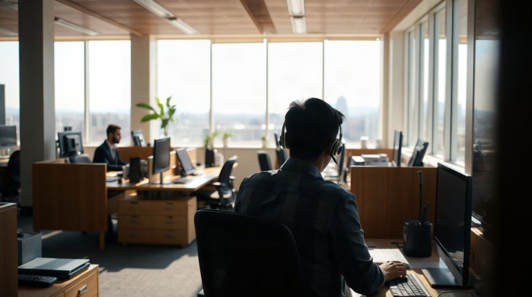 Conseiller Action Logement au téléphone
