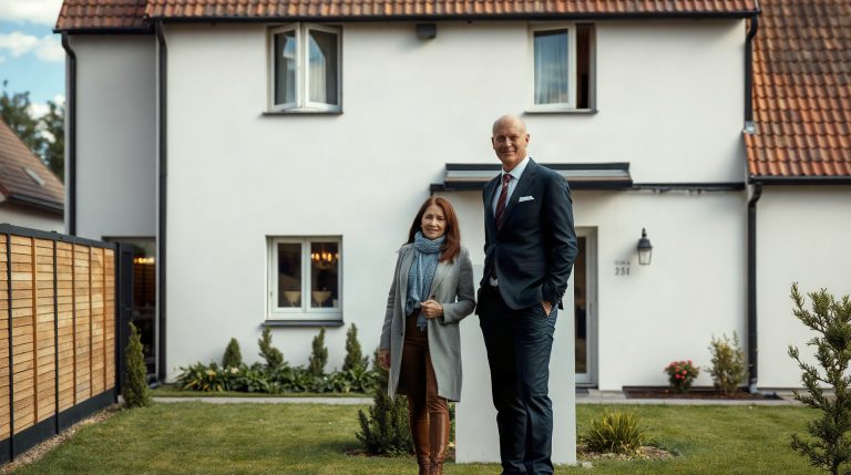 Maisons Alysia : tout savoir avant de lancer votre projet de construction Conseiller et couple devant une maison neuve en région Centre