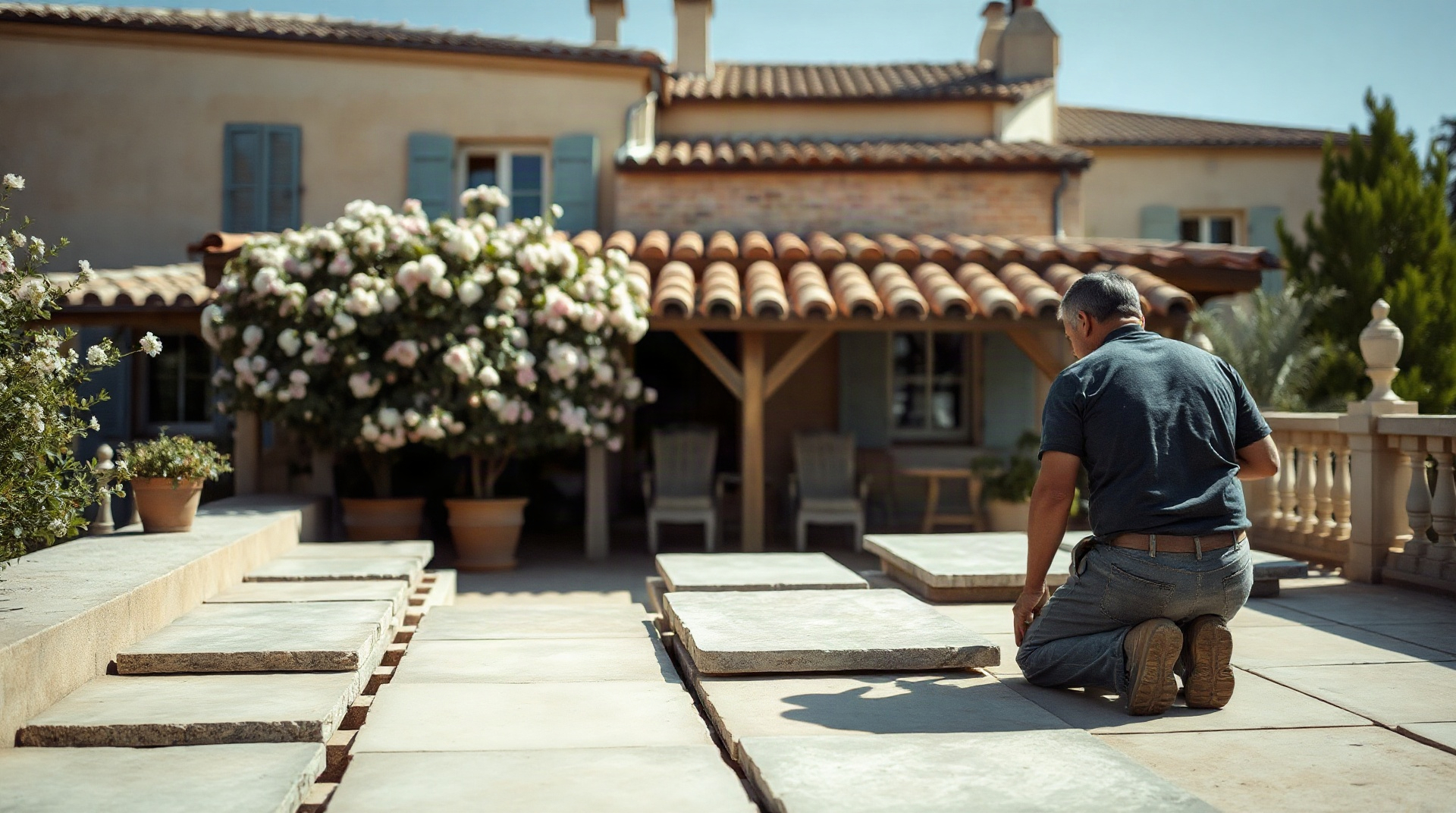 Travaux de rénovation sur une maison provençale