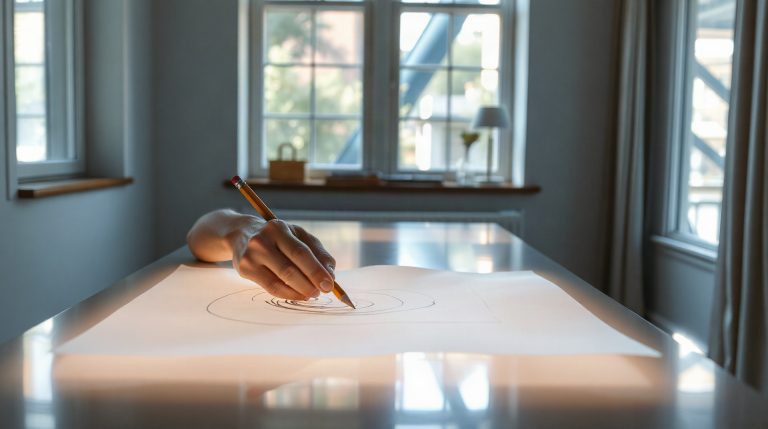 Quel est le synonyme de croquis ? Esquisse, ébauche et les autres Dessinateur au travail sur un croquis à main levée