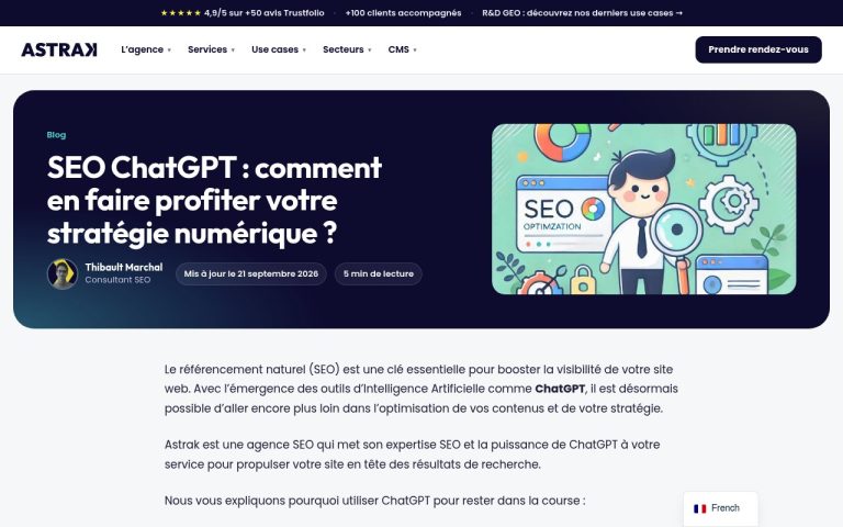Meilleure agence de référencement ChatGPT pour une école de commerce en France